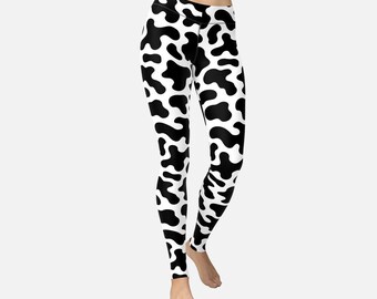 Spotted Dalmatian Print Leggings, Dog Lover Yoga Pants