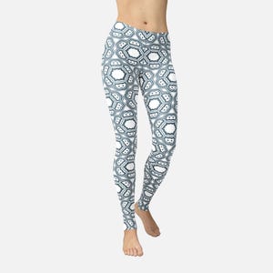 Psychedelic Monochrome Leggings, Abstract Pattern, All Over Print, Black and White, Hippie Clothes, Yoga Pants, Cute Workout