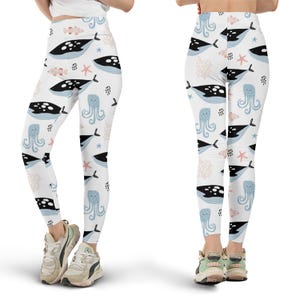 Killer Whale Leggings, Orca Print, Under the Sea, Ocean Animals, Marine Life, All Over Print Leggings, Cute Workout Leggings, Yoga Pants