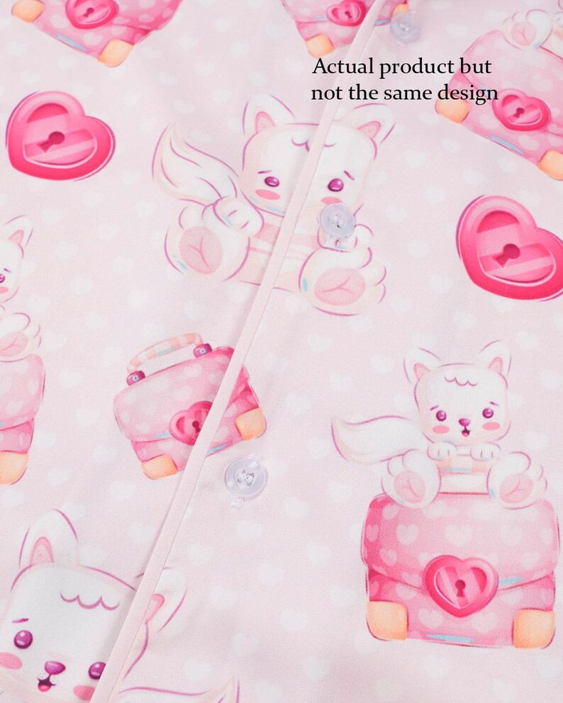 Boho Easter Bunny Satin Pajama Set | Women's Short Sleeve Sleepwear (Polyester) image 10