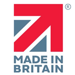 May include: The image features the "Made in Britain" logo. The logo includes a red arrow pointing upwards, with a blue and white design, and the words "MADE IN BRITAIN" in blue text. The registered trademark symbol is in the upper right corner.