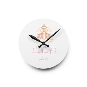 Religious Wall Clock, Christian Quote Decor, Inspirational Bible Verse Wall Clock, Scripture Acrylic Clock, Unique Gift for Religious