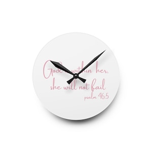 Christian Bible Verse Acrylic Wall Clock, Religious Scripture Decor, Religious Wall Art, Inspirational Home Decor, Christian Gift Idea