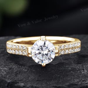 14K Gold Moissanite Ring: Sterling Silver Eternity Band, Anniversary Ring