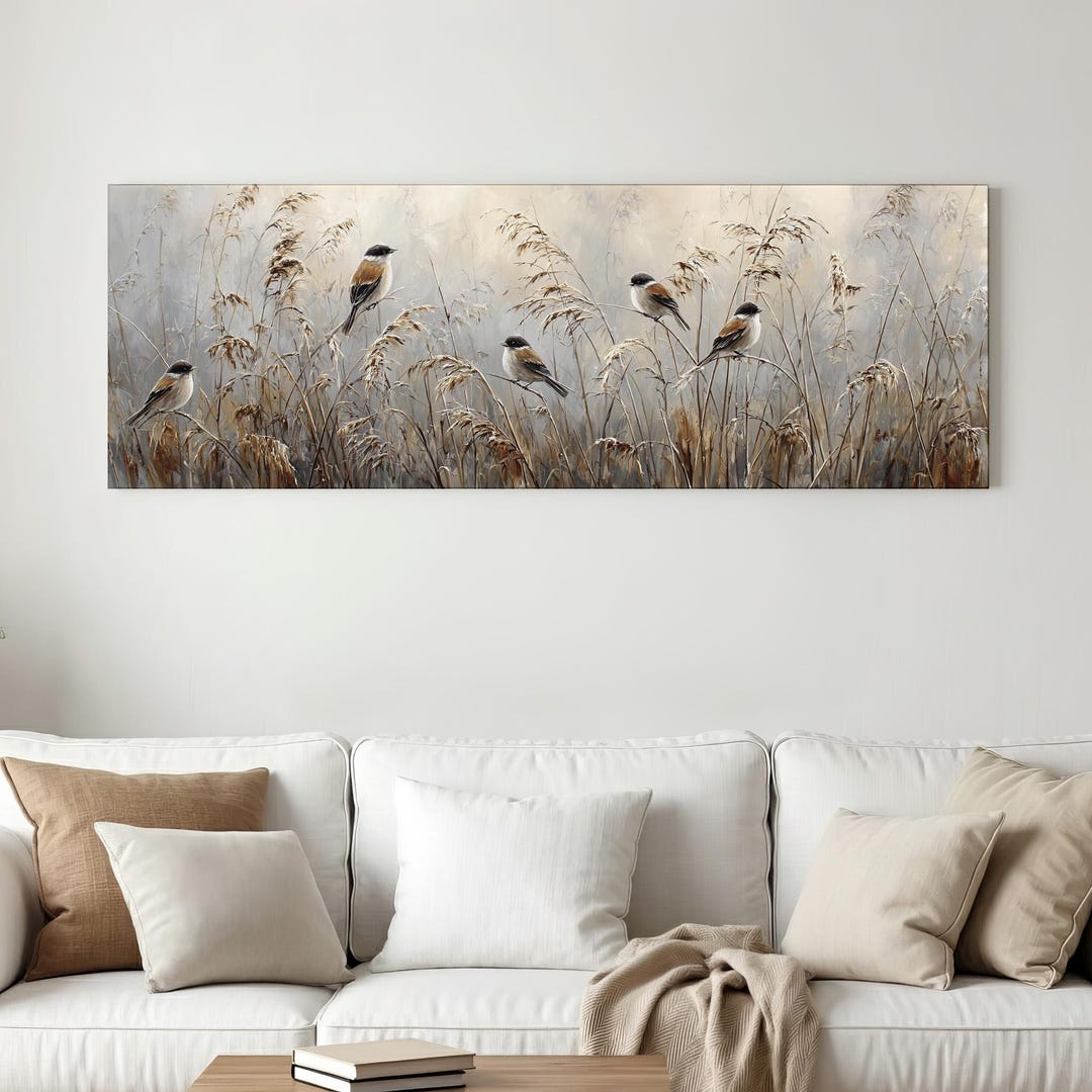 Meadow Birds Canvas Art Print, Rustic Farmhouse Style Home Decor - Etsy