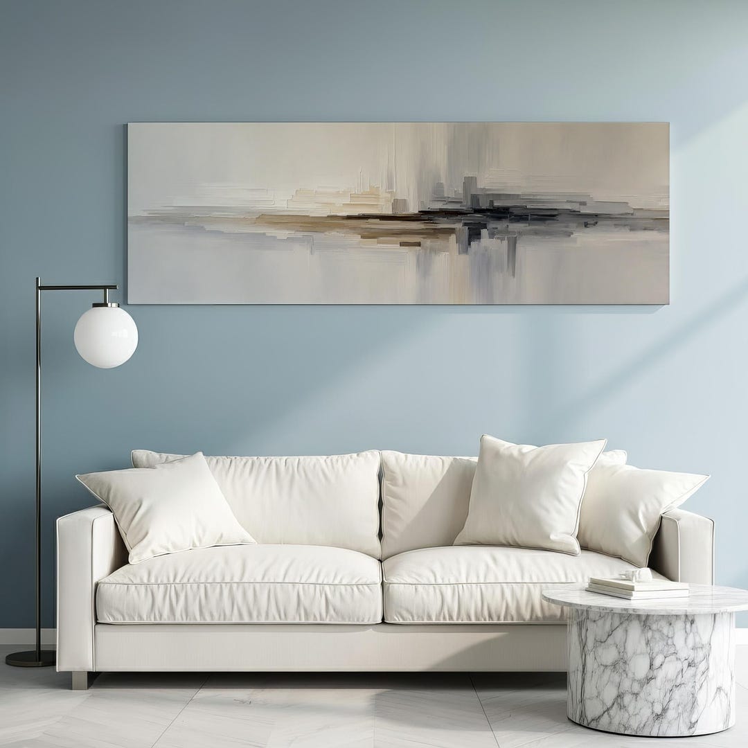 Minimal Abstract Wall Art Print, Neutral Beige Gray Modern Canvas Decor ...