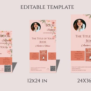 book signing poster author event flyer editable canva template book launch sign printable literary event poster modern minimalist