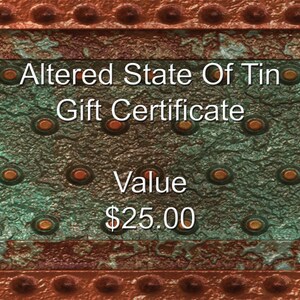 Twenty Five Dollar Gift Certificate