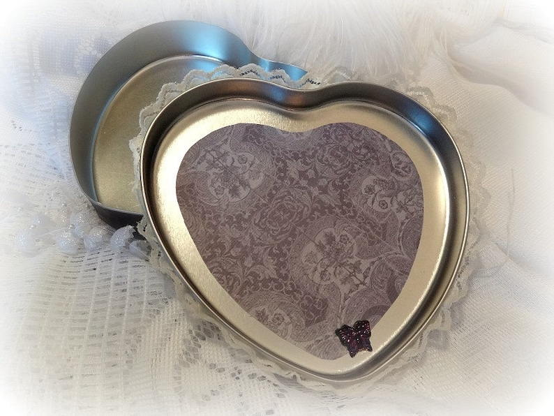 Jewelry Box Brugandy Decorated Treasure Box Embellished Keepsake Box Custom Design Valentine Heart Shaped Box Hand Decorated