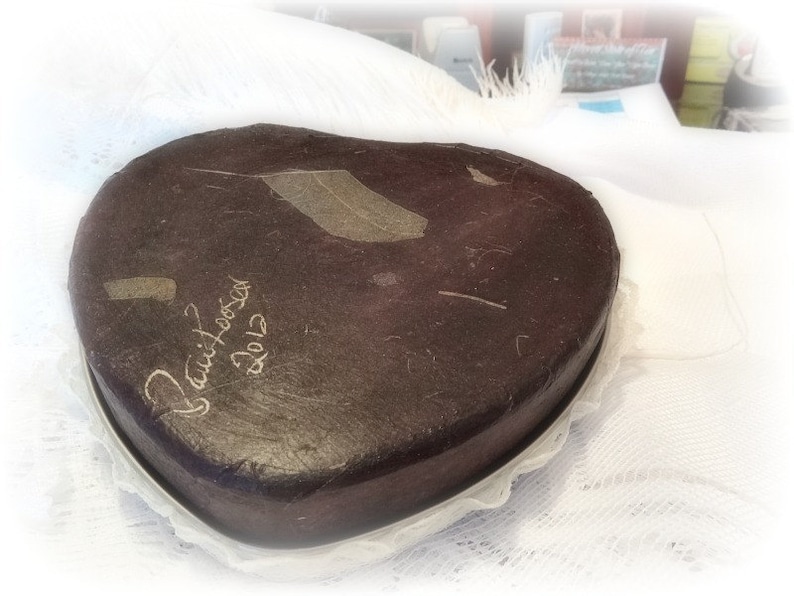 Jewelry Box Brugandy Decorated Treasure Box Embellished Keepsake Box Custom Design Valentine Heart Shaped Box Hand Decorated