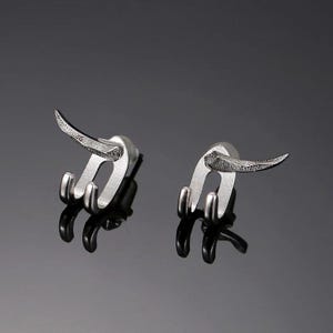 Mens Earrings - Silver Stud Earrings, Mens Studs, Minimalist, Male Earring Silver Edgy Studs for Men, tick v, hoop man earrings, A001