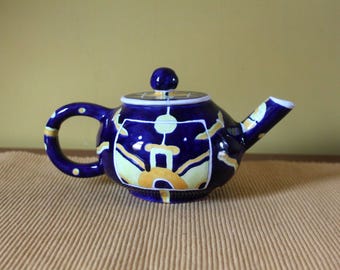 ヴィンテージ ヴウォツワヴェク ポーランド陶器 プレート：青い花柄
