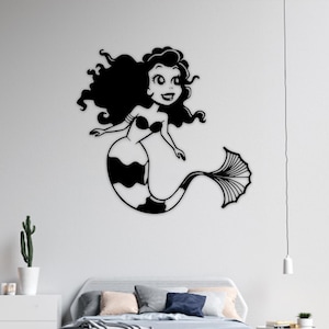 Mermaid Wooden Sign – Handmade Fantasy Ocean Wall Decoration