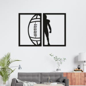 Rugby Wooden Wall Sign – Plywood Decor in Various Colors & Sizes | Rustic Wooden Plaque for Home or Office