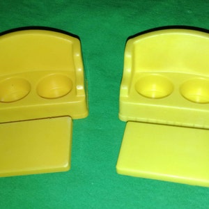 1970s Fisher-Price Play Family Little People Couch Sofas and Coffee Tables #909, #952, #2551