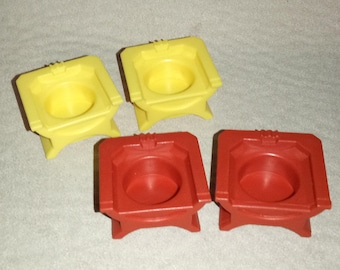1973 Fisher-Price #993 Play Family Little People Castle ~ Short Table Thrones (Red or Yellow)