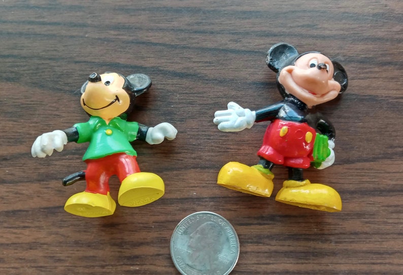 Vintage Walt Disney Productions Mickey Mouse PVC Figurines afbeelding 5