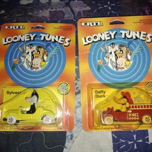 Vintage ERTL Warner Bros/Looney Tunes Die-Cast Vehicles ~ Daffy Duck and Sylvester
