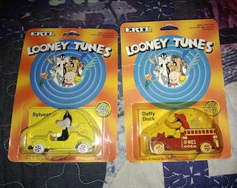 Vintage ERTL Warner Bros/Looney Tunes Die-Cast Vehicles ~ Daffy Duck and Sylvester