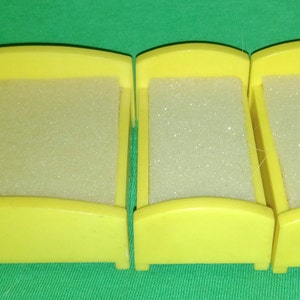 1970s Fisher-Price Play Family Little People Beds with Replacement Foam Yellow All 3 beds