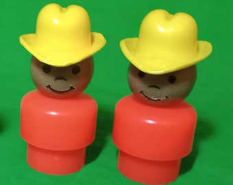 Década de 1970 Fisher-Price Play Family Little People AA Farmer Teens #915, #2501