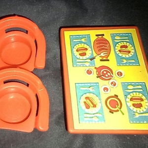 1970s Fisher-Price #994 Play Family Little People Camper ~ Red Hot Dog Table & Chairs