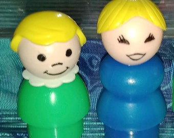 1970s Fisher-Price Little People Blonde Mom and Girl