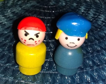 1970s Fisher-Price Play Family Figures ~ Wood/Plastic Little People