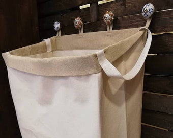 Laundry Hamper ,Unbleached Hanging Storage, Eco Friendly Toys Organizer, Laundry Basket, Canvas Organizer, zero waste