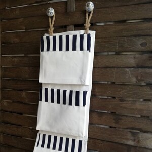 Portaoggetti nautici, organizer bianco per il bagno, porta carta igienica, porta corda marina, portaoggetti per la cameretta dei bambini, portaoggetti per la casa marina blu navy