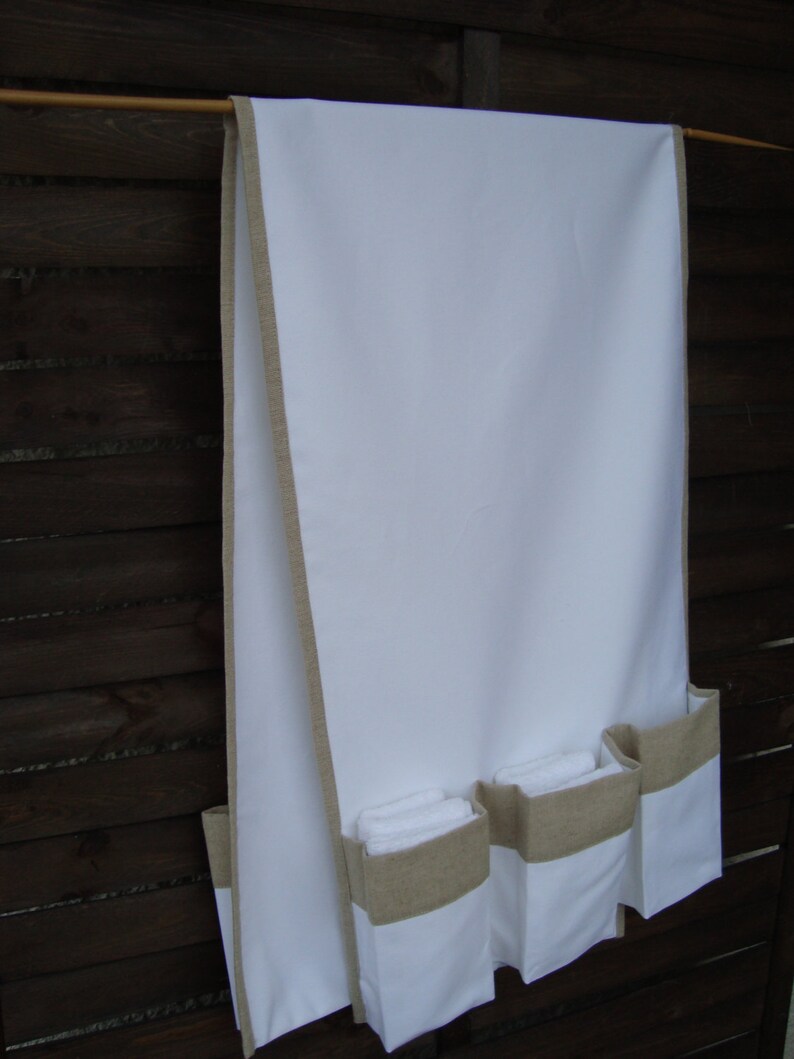 Canvas White Changing Table Runner Caddy Organizer Linen Etsy