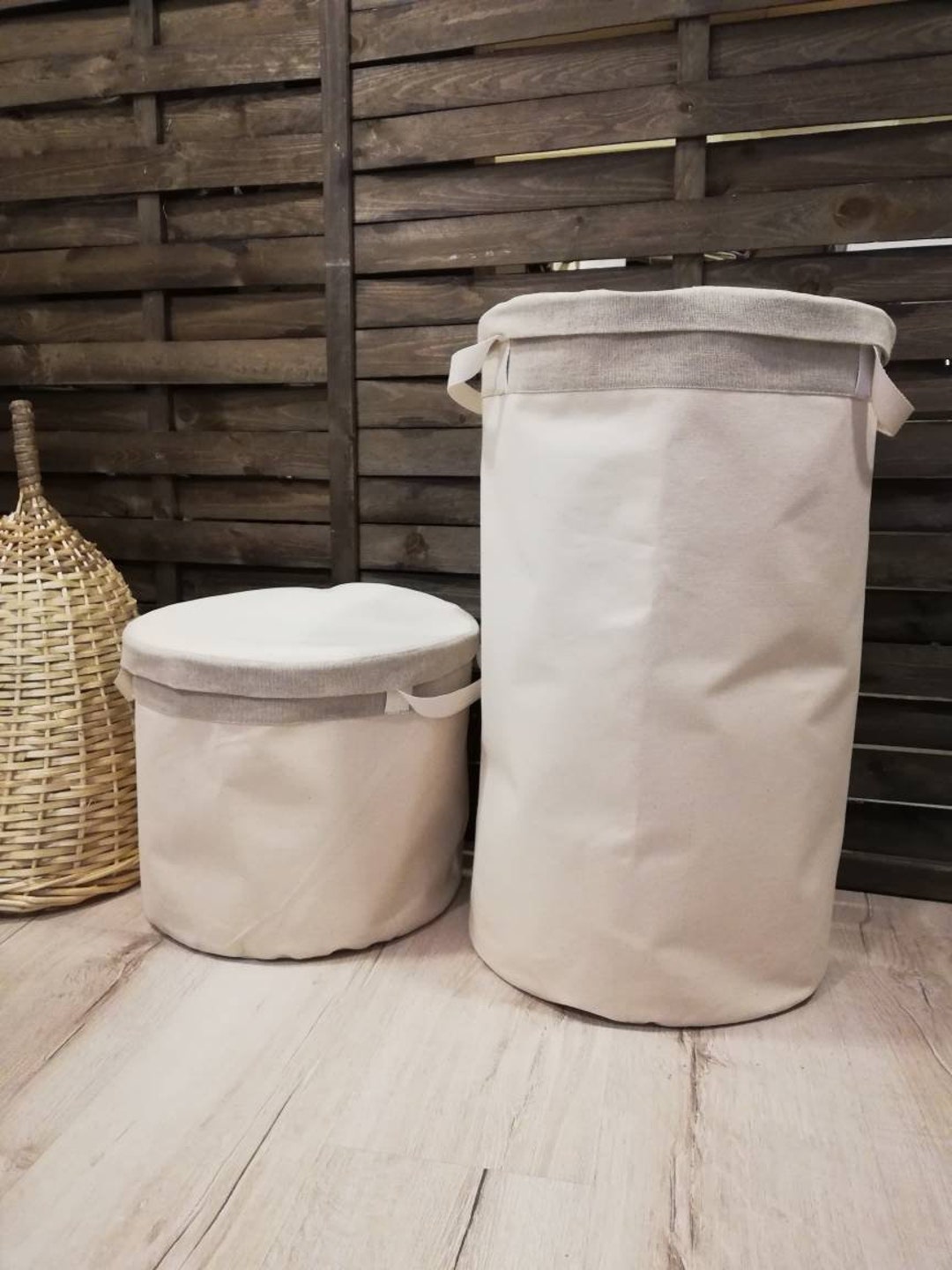 Cestas plegables para la colada, cesta para la colada con asa de  transporte, bolsa para ropa sucia, cesta plegable para almacenamiento de  ropa para Blanco perfecl Contenedor de cesta de almacenamiento