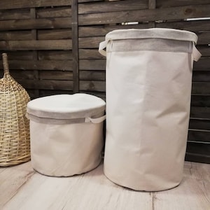 Pack 2  canvas laundry hamper , eco friendly toys organizer, laundry basket, canvas organizer, Toy Storage,  Nursery Basket, endulzar