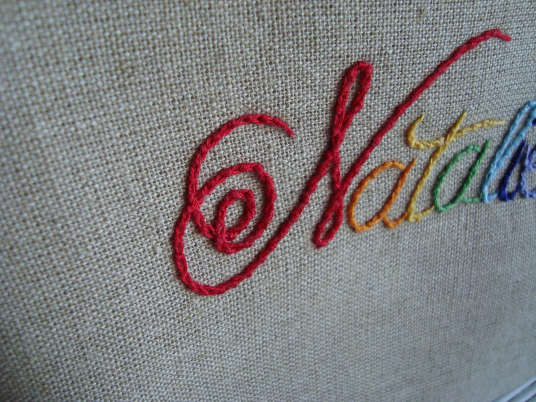 Add Embroidered Name, Hand Embroidered Word, Embroidered Letters