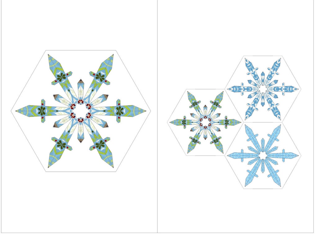 Water Crystals,snowflake Paper Pieced Quilt Block Pattern - Etsy