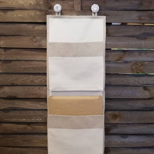 Organiseur de bureau en toile : rangement de bureau suspendu en lin