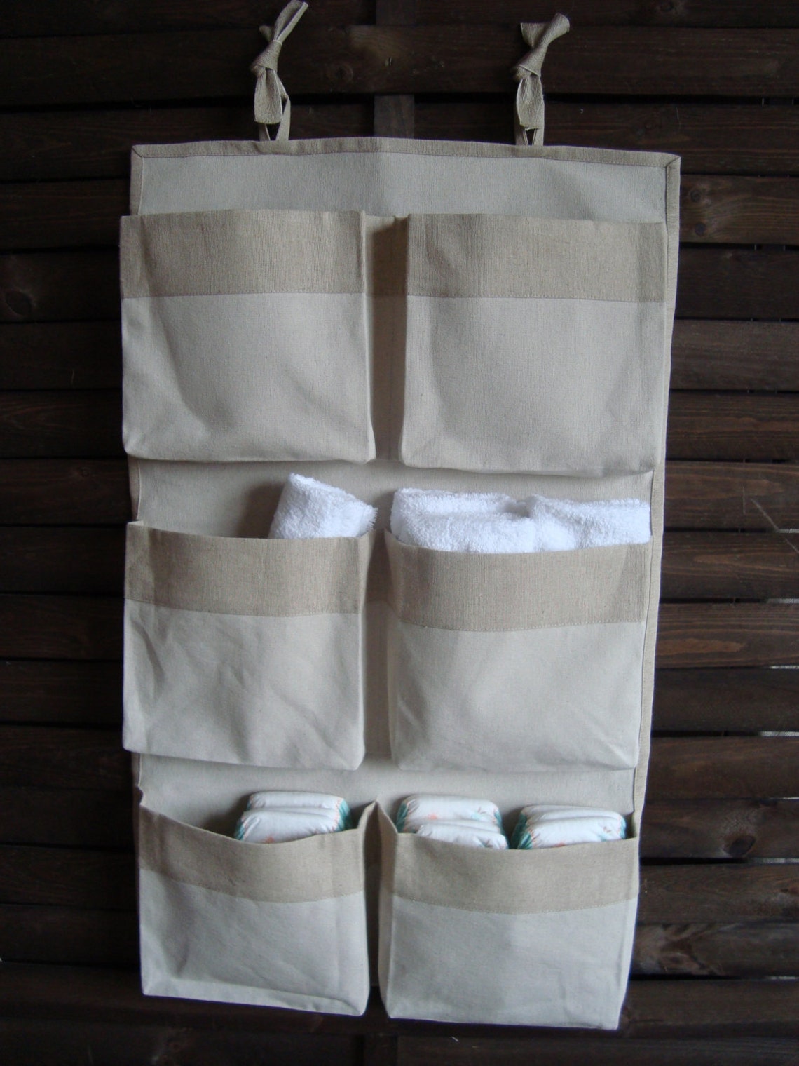 Caddy organizer canvas crib storage linen nursery organizer Etsy