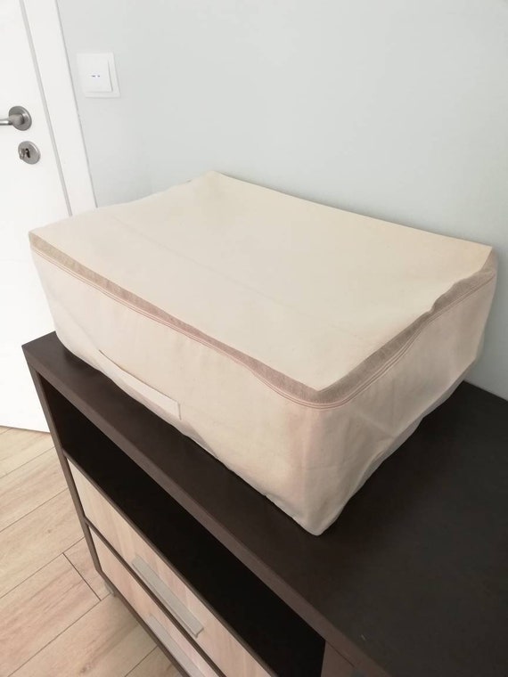 Quilts Canvas Storage Bag Pillow Organizer Blanket Storage Box