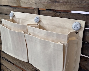 8 pockets RV Organizer: Hanging Camper Storage with 4"-Deep-pockets [Available in Natural, White, Green, Black]