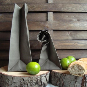 Lot de 2 sacs à lunch en toile imperméable, sac à lunch réutilisable, sac écologique, sac à lunch fait maison imperméable, sac zéro déchet