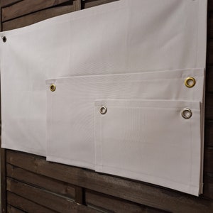 Leere Leinwand Banner, Baumwolle Banner, Banner in benutzerdefinierter Größe, weißes Banner, DIY Banner, Banner in benutzerdefinierter Größe.