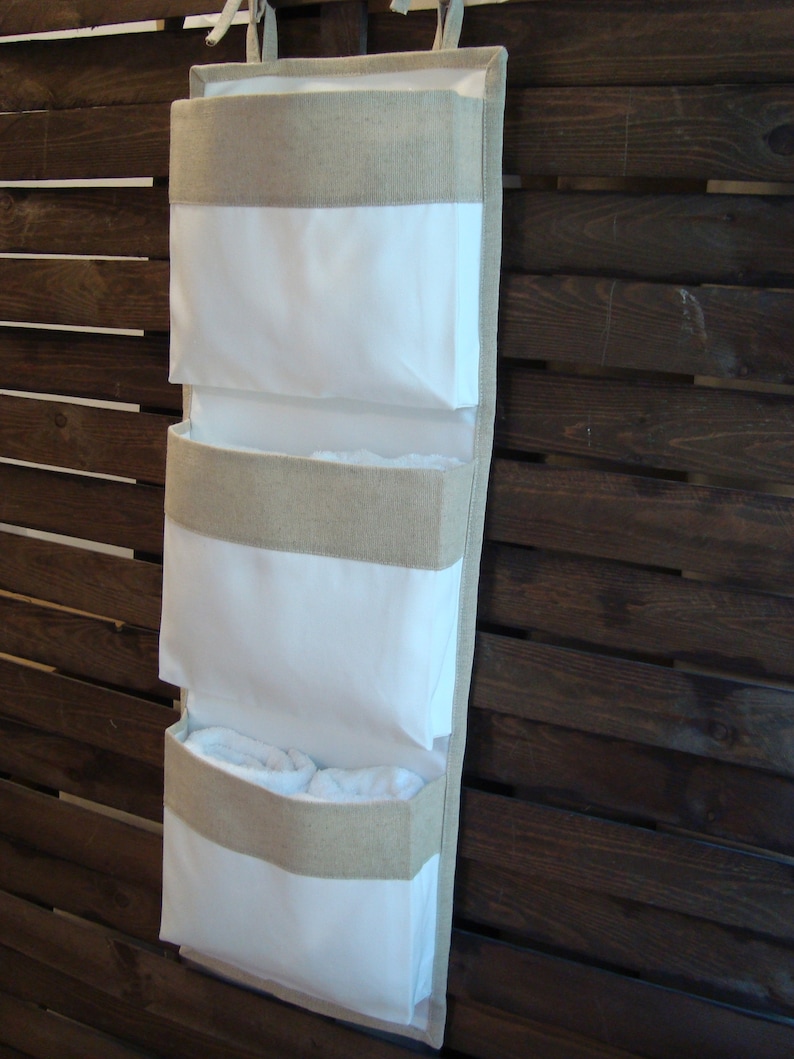 Bathroom white organizer canvas crib storage linen nursery Etsy