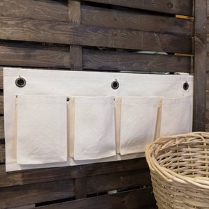 2in1 ungebleichte Canvas Halbschürze, Shop Schürze, Organizer, Handwerker Schürze, Werkstatt Schürze, Garten Schürze, Gärtner Schürze