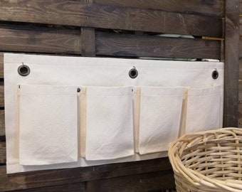 2in1 ungebleichte Canvas Halbschürze, Shop Schürze, Organizer, Handwerker Schürze, Werkstatt Schürze, Garten Schürze, Gärtner Schürze