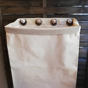 Wäschekorb mit großen Messingösen, ungebleichte Hängeaufbewahrung, umweltfreundlicher Organizer, Organizer mit großer Kapazität, Zero Waste