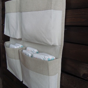 Opberger met acht vakken, canvas opberger, opruimen voor thuis, kinderkameraccessoire, hangende ongeverfde opberger, Zero Waste, organiseer je huis