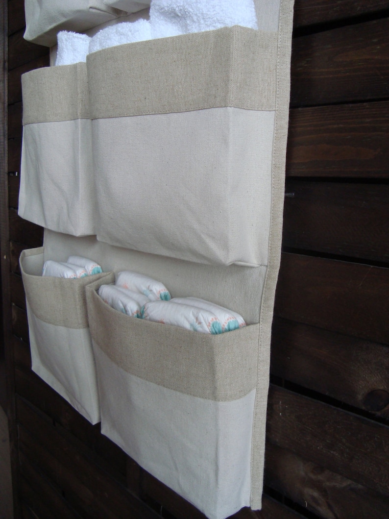 Caddy organizer canvas crib storage linen nursery organizer Etsy
