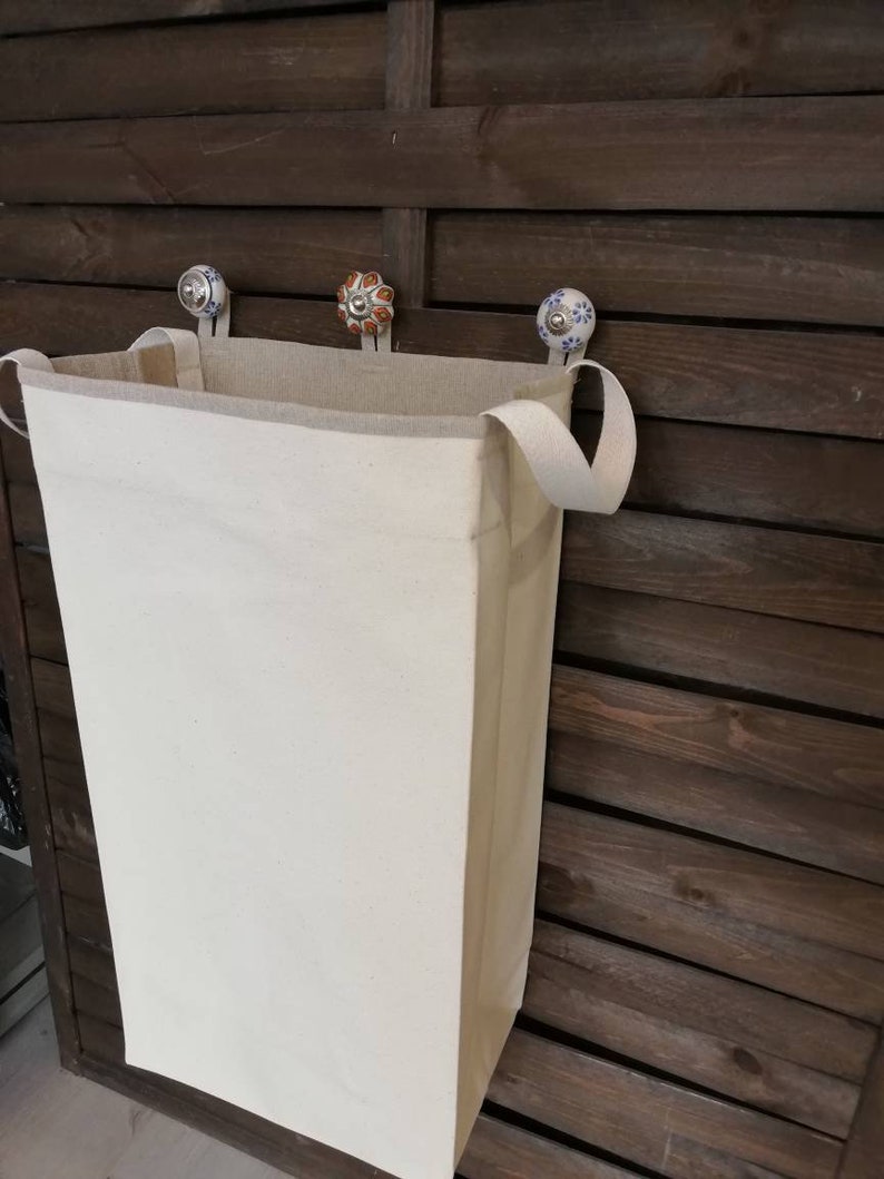 Canvas Laundry Hamper unbleached Hanging Storage Eco Etsy