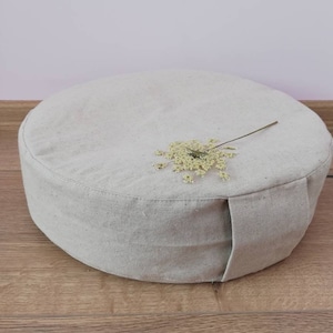 Zafu Cover, Round Pillow Case, Yoga Linen Cotton Case, Meditation Cushion Cover, undyed cover, Zen Meditation, Round Pillow Cover