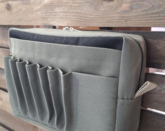 Cotton carrying pouch, A5 landscape Organizer Insert: Zero Waste planner bag